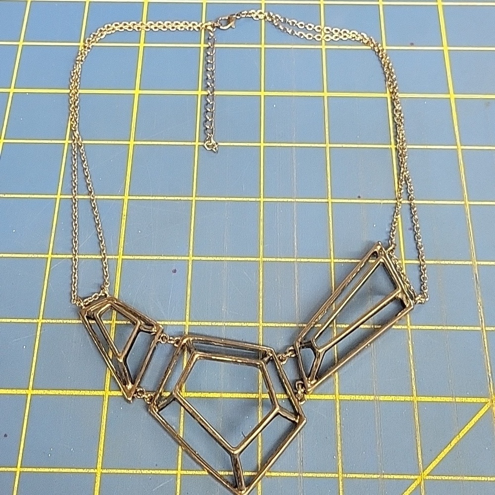 Diamond Shape Design Antique Silver Double Strand Chain 18" + 3" Necklace